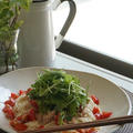 夏ですね！ミニトマトとツナ缶の豆乳サラダ素麺 by junjunさん
