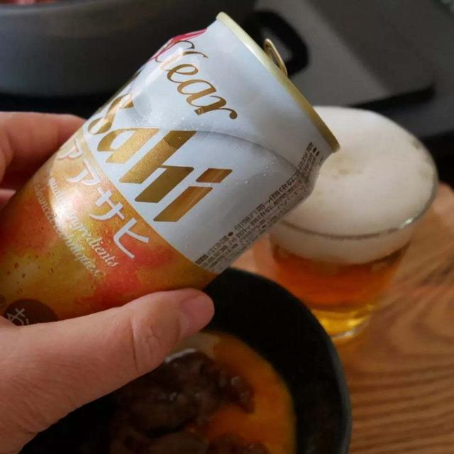 すき焼きとクリアアサヒ