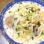 １人分のパスタで２人分！１０分で完成！簡単！時短！「白菜と舞茸のコーンクリームスープパスタ」