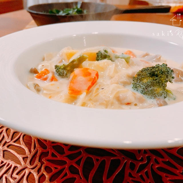 グリル野菜とチキンの米粉クリームシチュー❤︎ダイエット難民