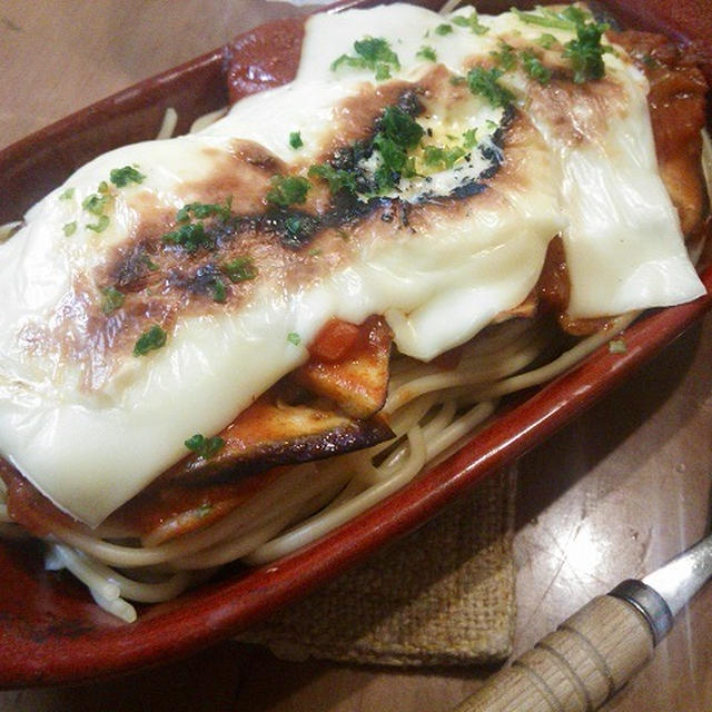 秋刀魚と、ミートソーススパグラタン