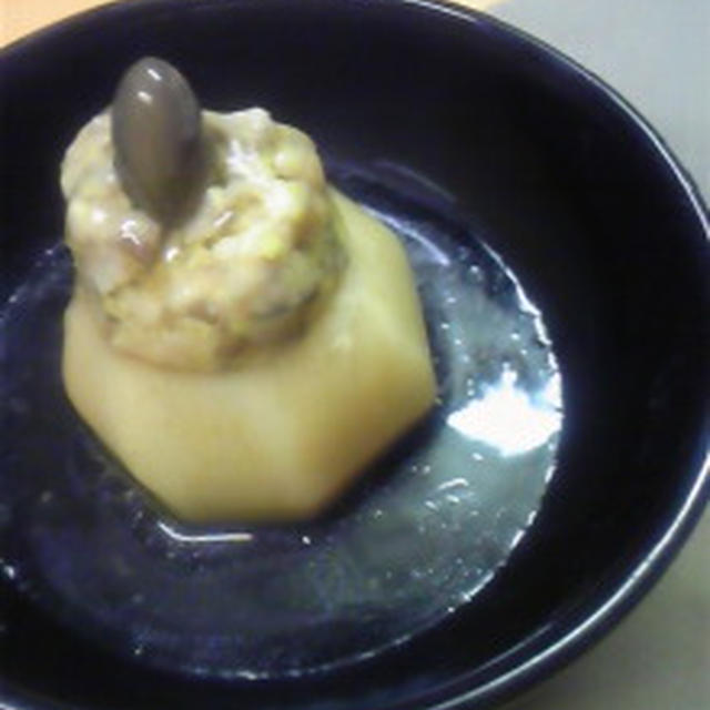 かぶの豚肉黒枝豆だんごあんかけ