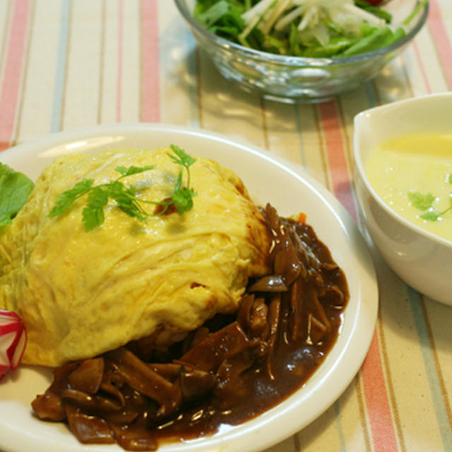 冷ごはん消費！オムライスきのこソースのうちごはん