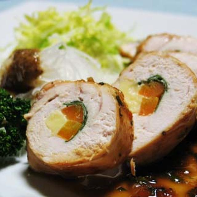 鳥胸肉の野菜チーズ巻き☆お野菜たっぷりソース