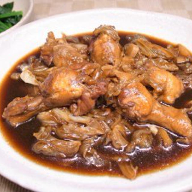 鶏手羽元とキャベツのオイスター煮