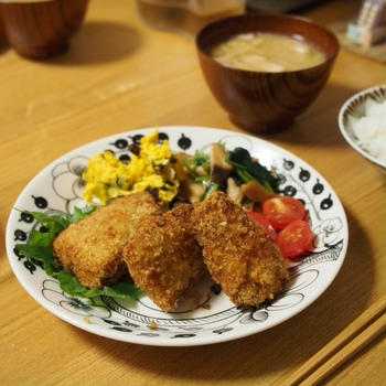 なすの肉巻きフライごはん