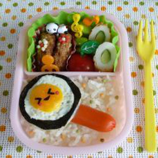 幼稚園 フライパンと目玉焼きのお弁当 ﾃﾞｺｷｬﾗ弁 ｕ By Rinrinさん レシピブログ 料理ブログのレシピ満載