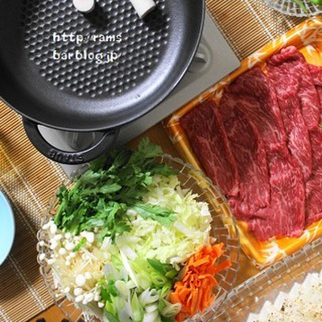 ストウブで『すき焼き』の夜ごはん。
