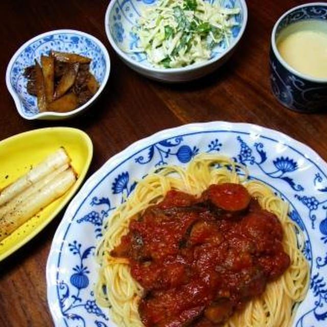 4月その１０　茄子とアンチョビパスタと和のコーススロー