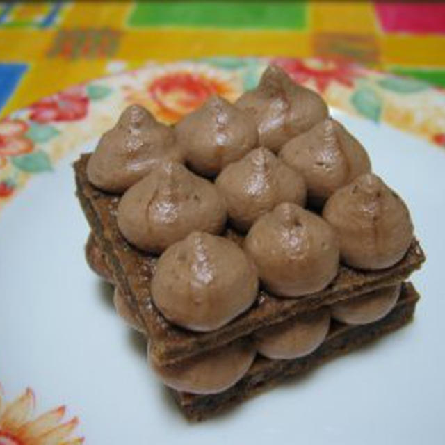 失敗ココアスポンジチョコクリームのケーキ
