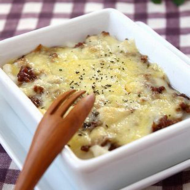 合いびき肉のそぼろでシェパードパイ風♪