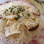 主食にもなる♪　春雨でエリンギチーズのおつまみパスタ