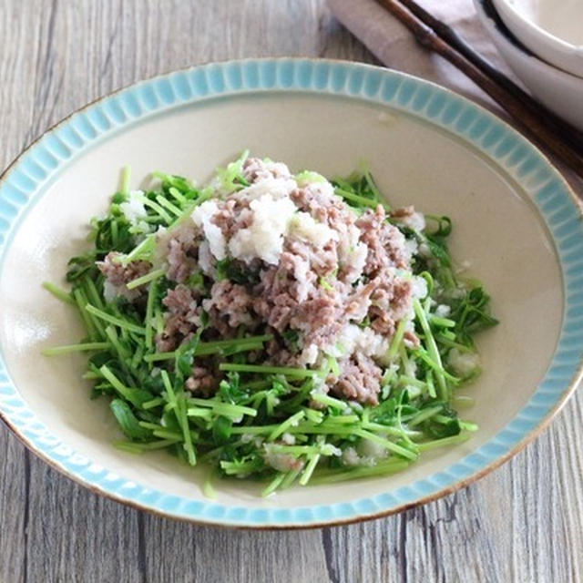 電子レンジ調理のコツ付き【豆苗みぞれ煮】