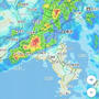 雨足が強くなってきました！