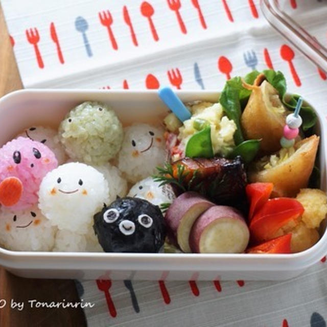 丸いキャラクターがいっぱいのお弁当 By となりんりんさん レシピブログ 料理ブログのレシピ満載