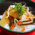 家でリッチな海鮮丼　ドジョウの甘辛煮