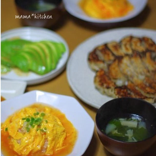 天津飯と紫蘇餃子のお夕飯♪ママノート、更新しましたっ！