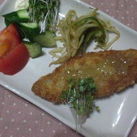 白身魚のチーズフライonハウスのっけてジュレ