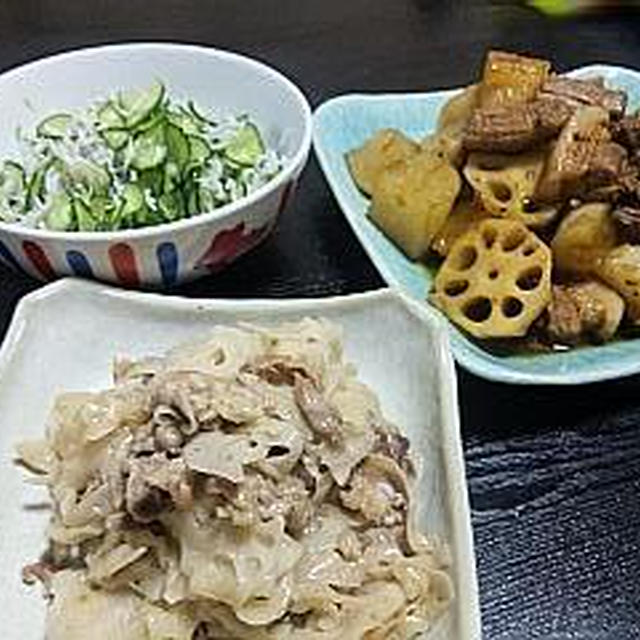 夕べのおかずから＊1－大根が美味しい～煮豚　（キッチン　ラボ）