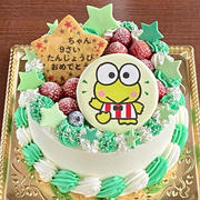 【けろけろけろっぴケーキ】いろいろな緑色デコレーション☆