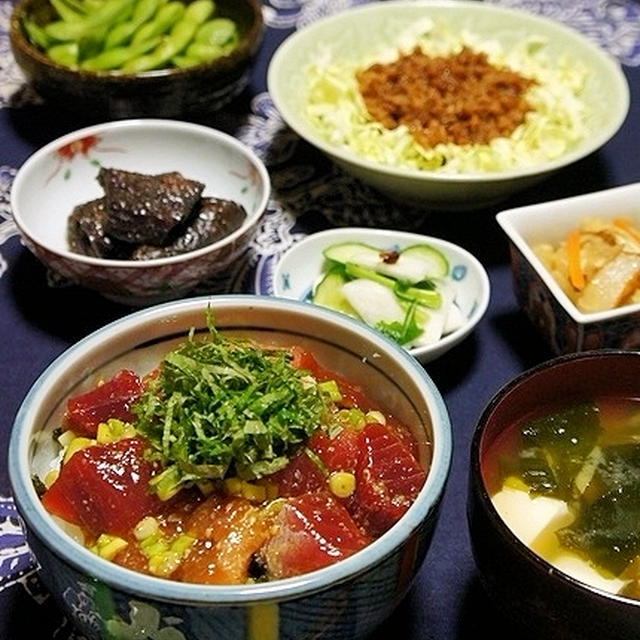 津久見ひゅうが丼と春キャベツのホットサラダ〜肉味噌がけ〜