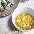ブルームーンと大掃除☆ノンオイルレシピ☆大豆とキャベツのカレースープ☆