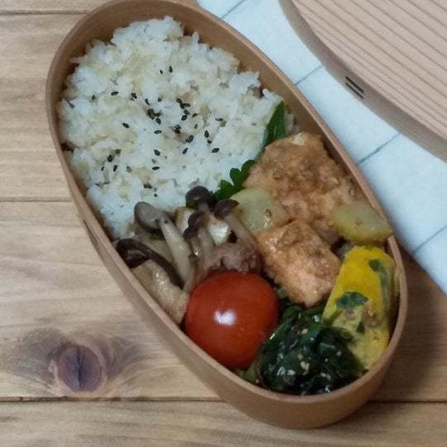 【#お弁当】鮭とじゃがいものごまみそ弁当♪