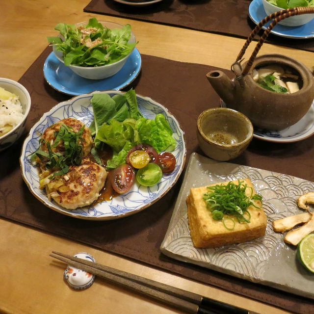 秋の味覚～松茸の土瓶蒸しの晩ご飯の晩ご飯　と　秋明菊の花♪