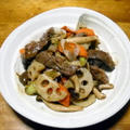 れんこんと牛肉のオイスターソース炒め
