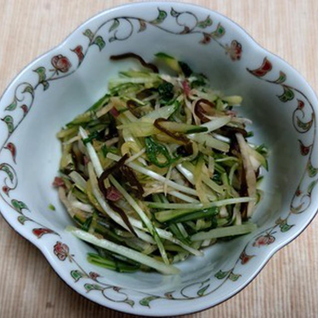 大根と水菜とキュウリの梅昆布味