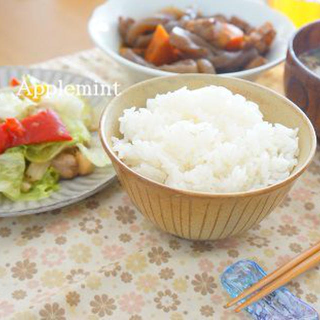 鶏胸肉とレタスのポン酢炒め定食