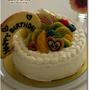 フルーツの誕生日ケーキ