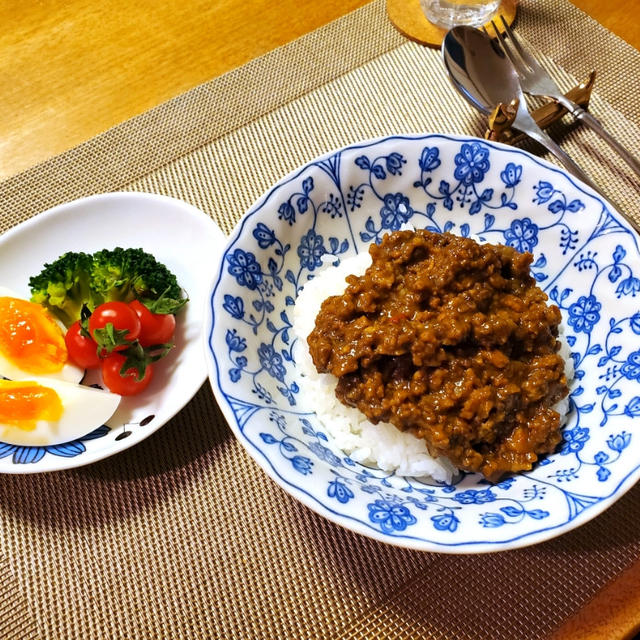 4/7の夕食　キーマカレー
