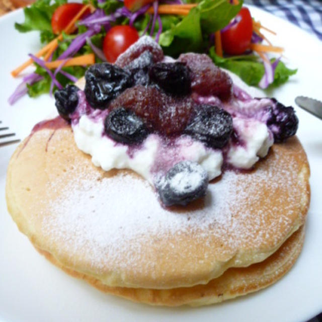 ダブルベリーのパンケーキ♪