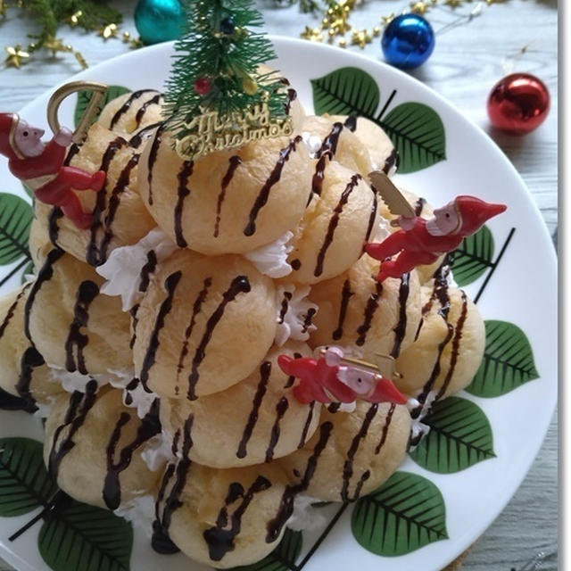 2021クリスマスパーティーはダンナさんがグラタン作り！プチシューでクリスマスツリー