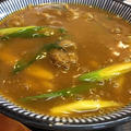 カレーうどんと巻物で夕飯