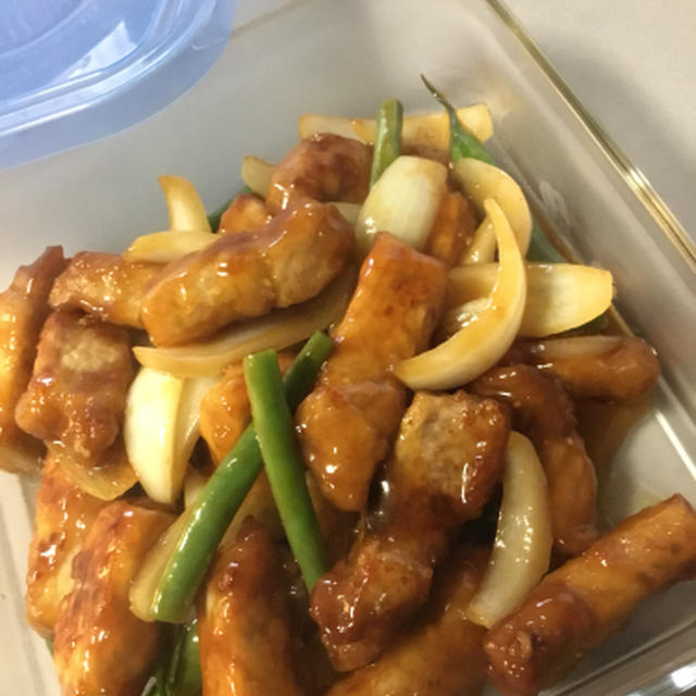 夕食用の酢豚を朝作る