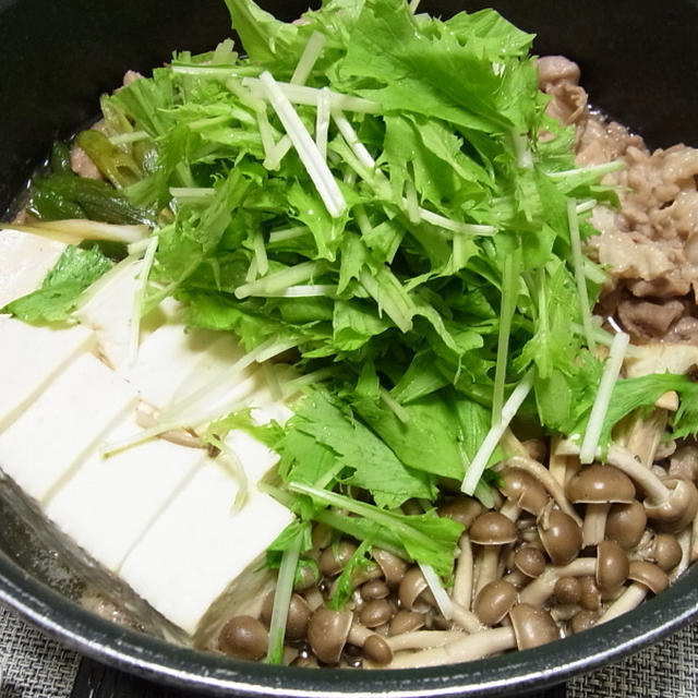 きのこと水菜たっぷり肉豆腐〜☆最近作ってるご飯〜