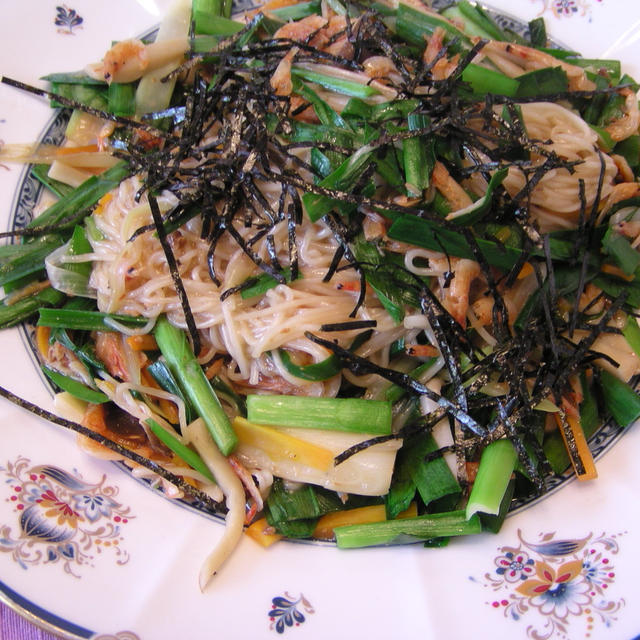 麺とニラがあればお味噌で本格的チャンプルーが出来ちゃうよ