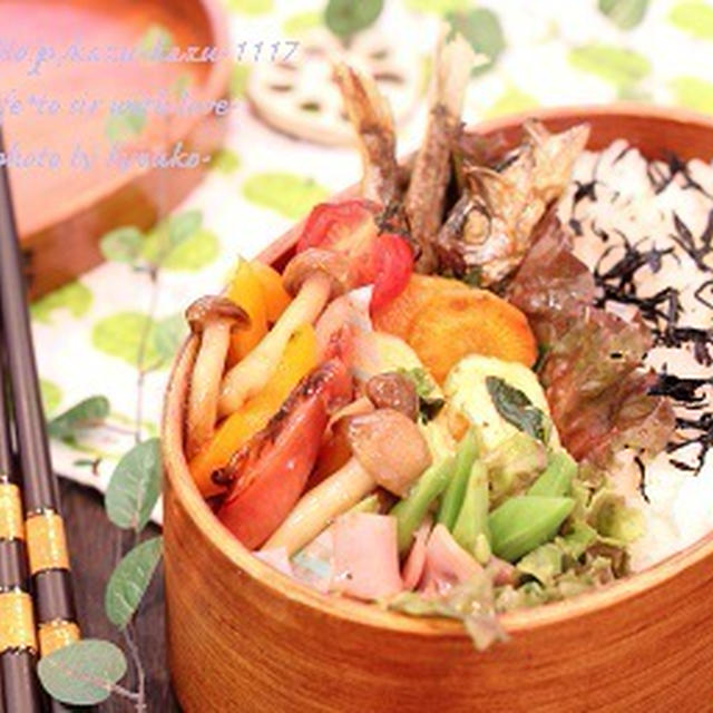 カフェ弁当☆ししゃも弁当（簡略レシピ）