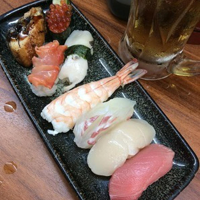 買い物のついでに「たっちゃん寿司」でちょい飲み