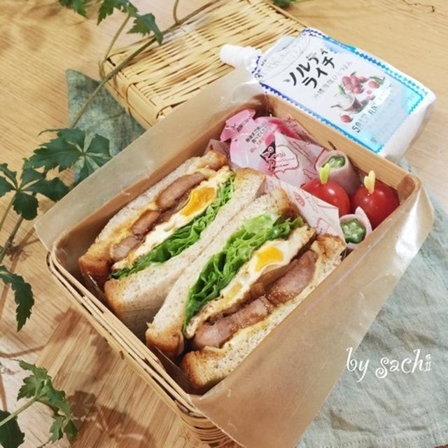 話題入り感謝♡　　息子の☆サンドイッチ弁当♪