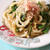 生姜たっぷり☆菜の花の塩麹焼きうどん
