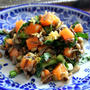 Persimmon and Wild Rice Salad with Lemon Ginger Dressing柿とワイルドライスのサラダ、レモン生姜ドレッシングあえ