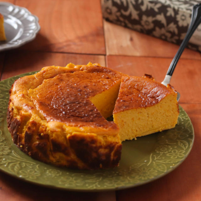 ヨーグルトでさっぱり！かぼちゃのバスクチーズケーキ/米粉