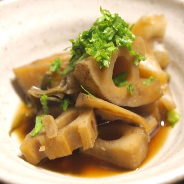 蓮根と長ねぎの煮物