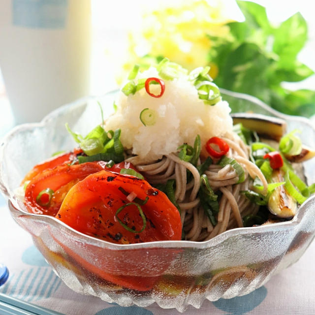 焼き野菜のピリ辛たっぷりおろし蕎麦☆ & くらしのアンテナに掲載♪