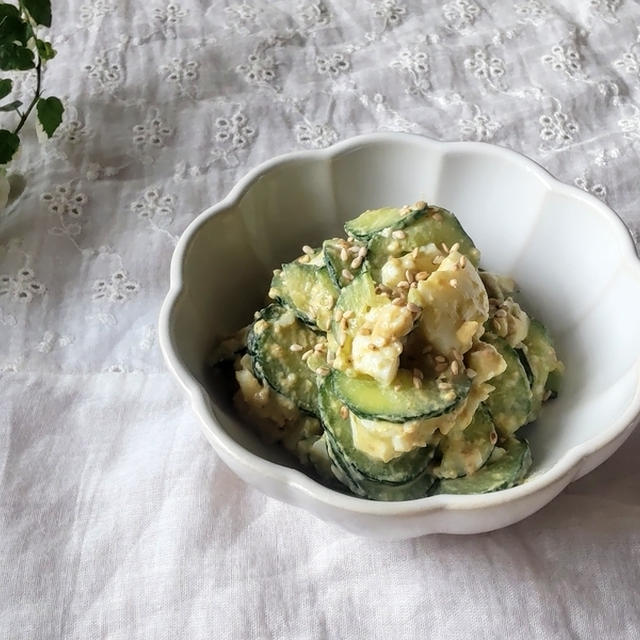 【潤いのあるお肌に】『きゅうりの胡麻卵サラダ』愛媛県産のきゅうりを使った美肌レシピ