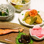 塩麹サーモン焼き/ 醤油豆