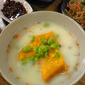 南瓜と枝豆の牛乳生姜スープ